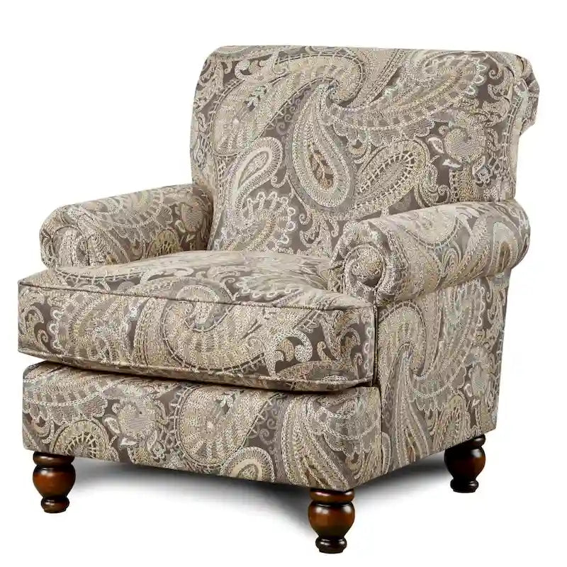 Poltrona Capernicus con stampa Paisley beige