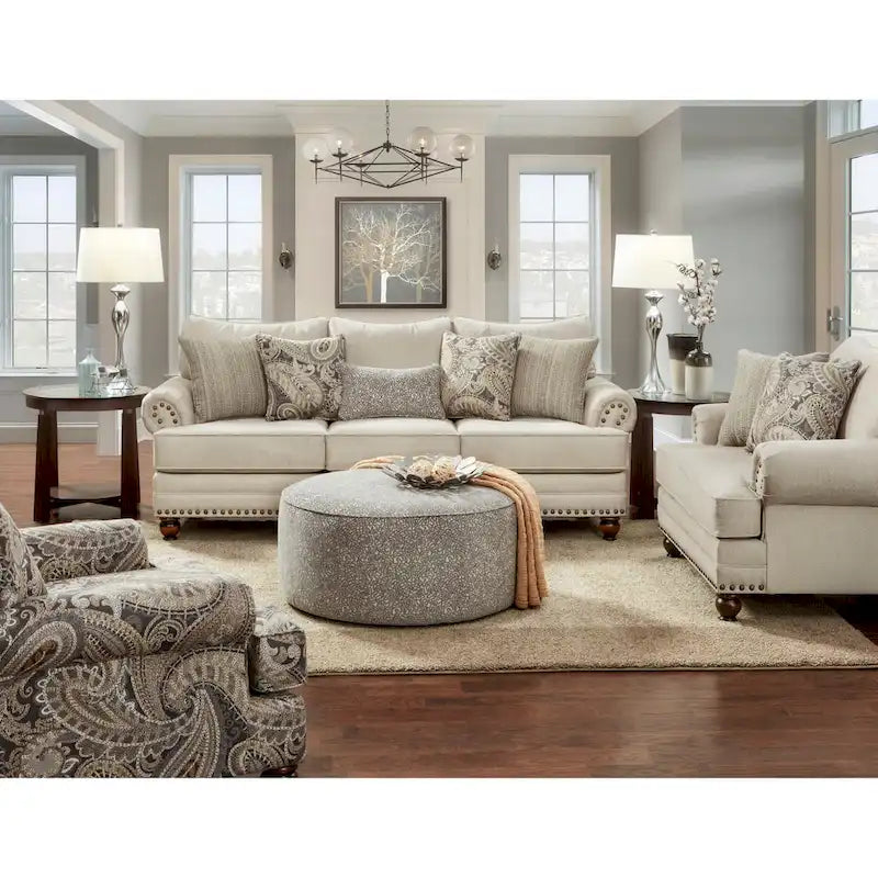 Poltrona Capernicus con stampa Paisley beige