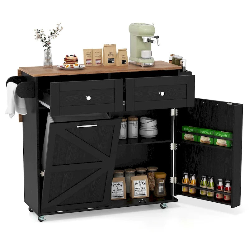 Carrello da cucina con isola pieghevole - Vedi dettagli