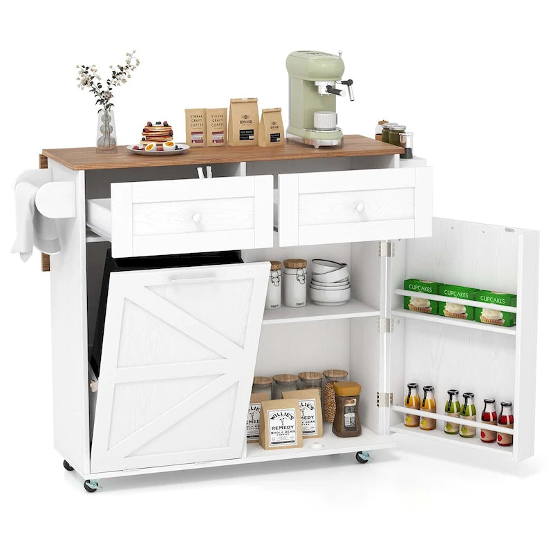 Carrello da cucina con isola pieghevole - Vedi dettagli
