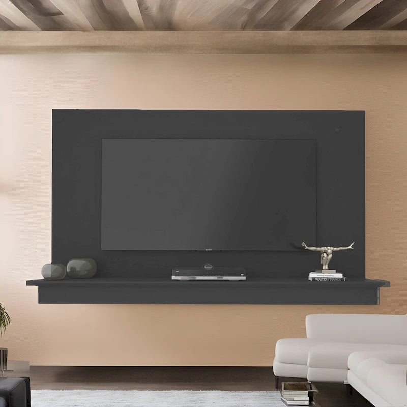 Mobile TV Sospeso per TV fino a 55 pollici - Mobile TV da Parete con Striscia LED e Ripiano
