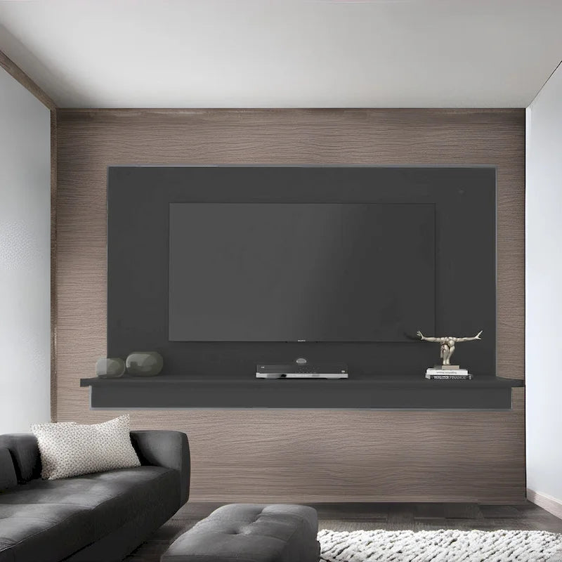 Mobile TV Sospeso per TV fino a 55 pollici - Mobile TV da Parete con Striscia LED e Ripiano