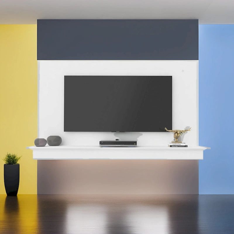 Mobile TV Sospeso per TV fino a 55 pollici - Mobile TV da Parete con Striscia LED e Ripiano