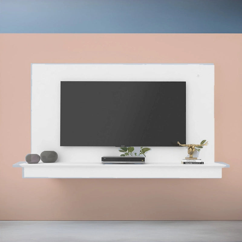 Mobile TV Sospeso per TV fino a 55 pollici - Mobile TV da Parete con Striscia LED e Ripiano