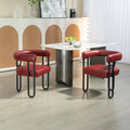Set di 2 sedie da pranzo imbottite in pelle PU con gambe in metallo