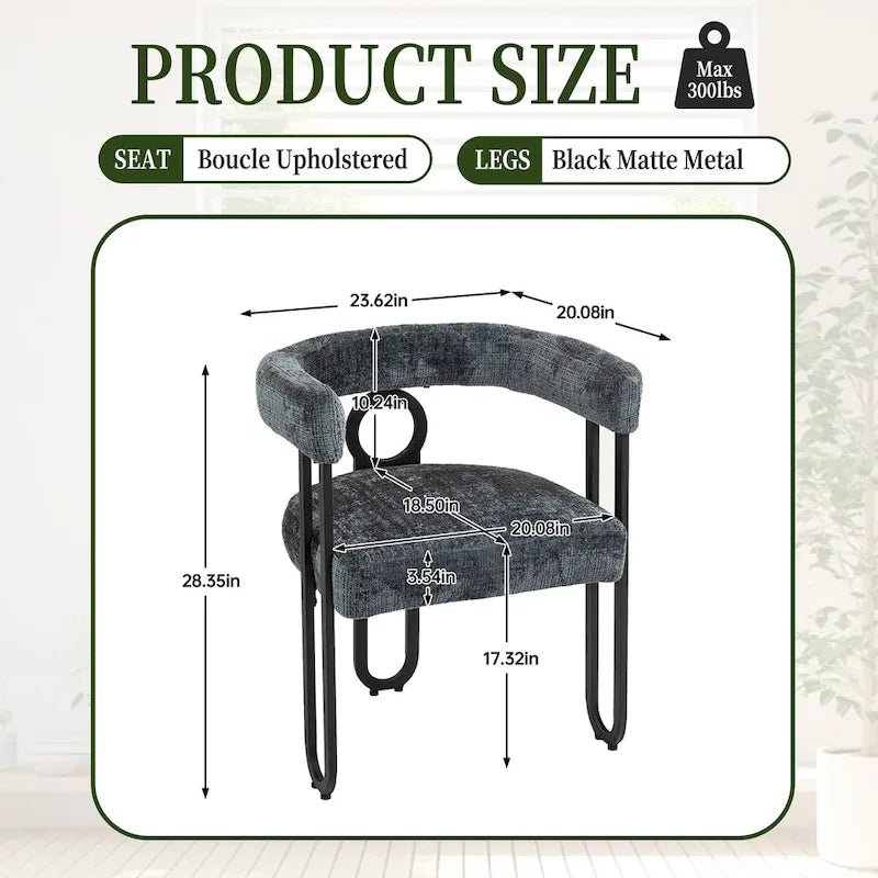 Set di 2 sedie da pranzo imbottite in pelle PU con gambe in metallo
