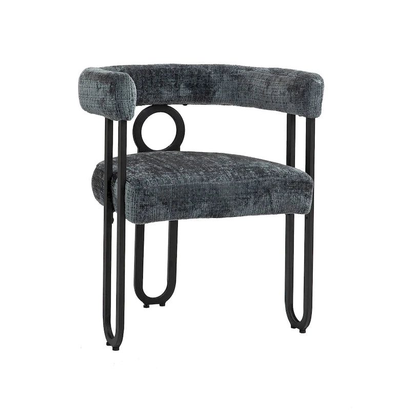 Set di 2 sedie da pranzo imbottite in pelle PU con gambe in metallo