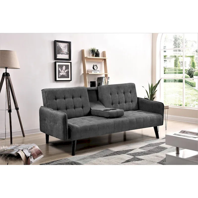 Divano letto futon imbottito Hash trapuntato