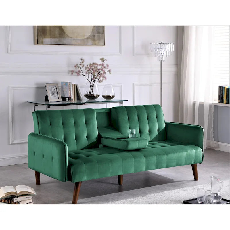 Divano letto futon imbottito Hash trapuntato