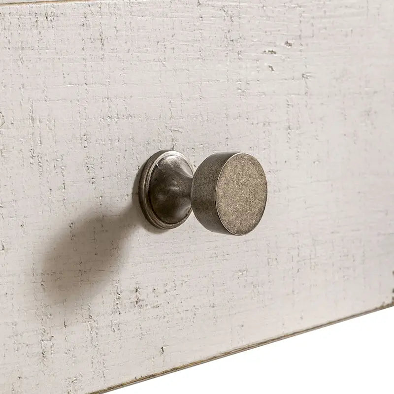 Tavolino con cassetto stile Modern Farmhouse, bianco, da mercato delle pulci