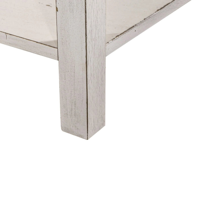 Tavolino con cassetto stile Modern Farmhouse, bianco, da mercato delle pulci