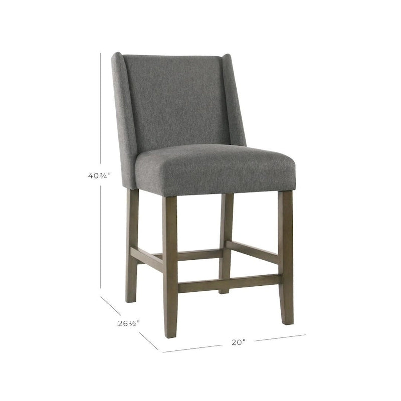 Sgabello da bancone HomePop Dinah Modern da 24 pollici - Peltro - 24 pollici