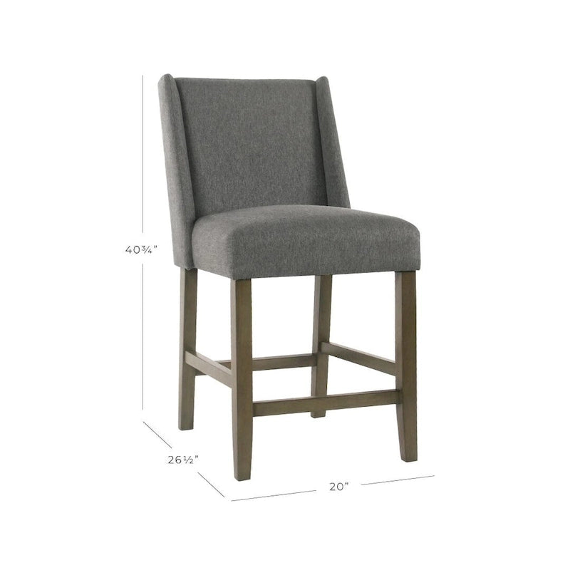 Sgabello da bancone HomePop Dinah Modern da 24 pollici - Peltro - 24 pollici
