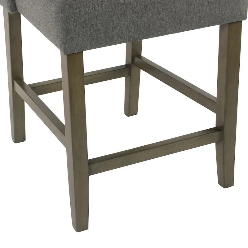 Sgabello da bancone HomePop Dinah Modern da 24 pollici - Peltro - 24 pollici