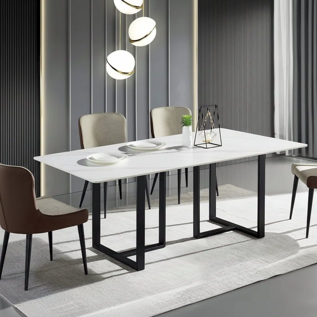 63 Tavoli da pranzo in pietra rettangolari moderni e minimalisti