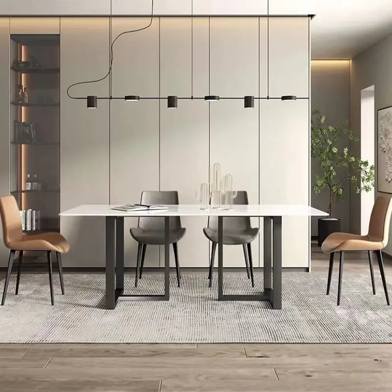 63 Tavoli da pranzo in pietra rettangolari moderni e minimalisti