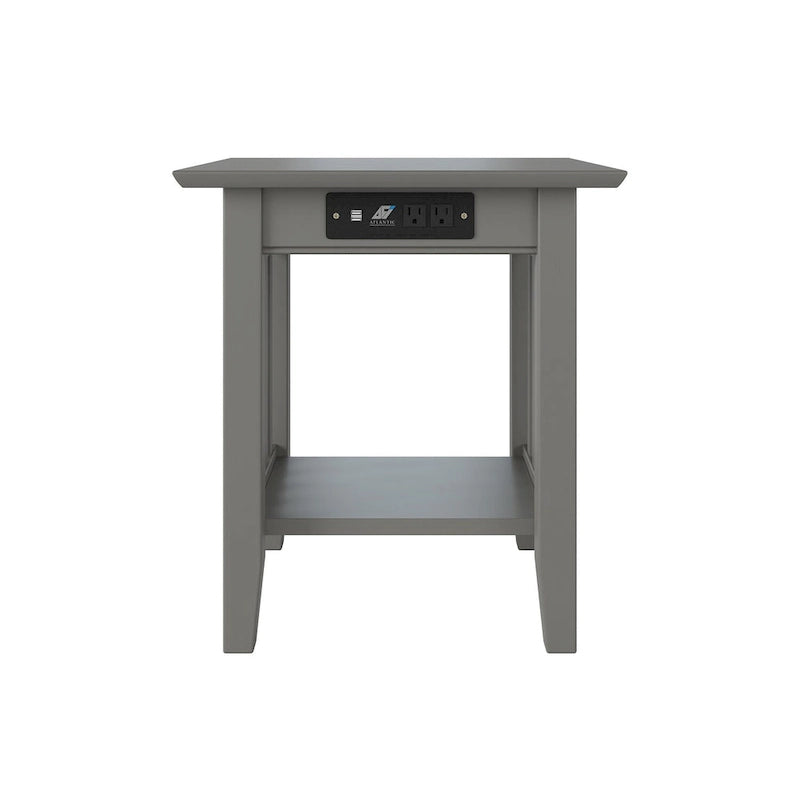 Tavolino Mission con Stazione di Ricarica USB Grigio
