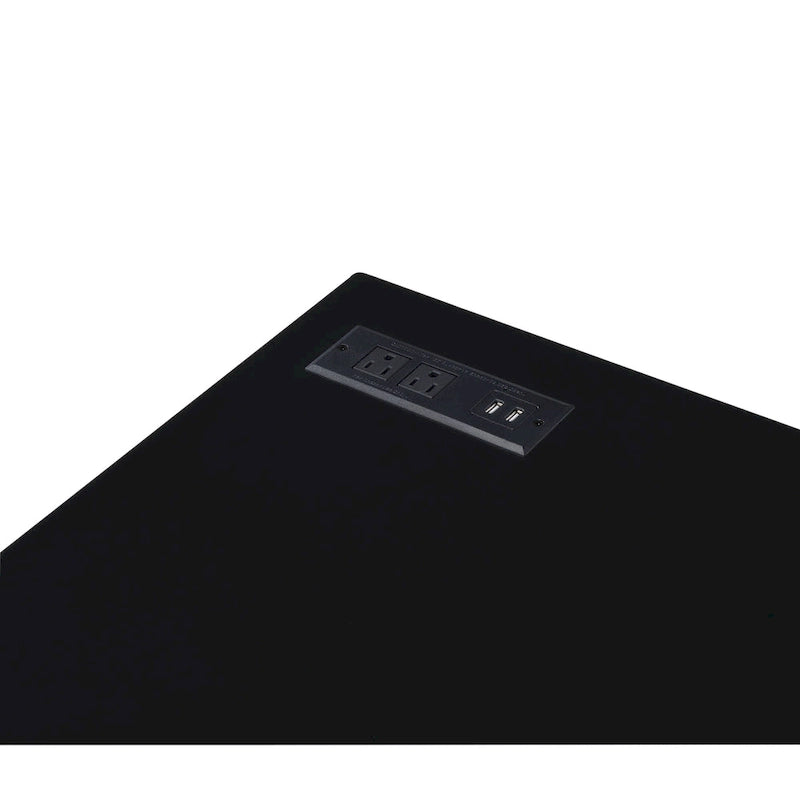 Scrivania per computer in acciaio Rosalinda Glam da 47 pollici con porte USB di Furniture of America