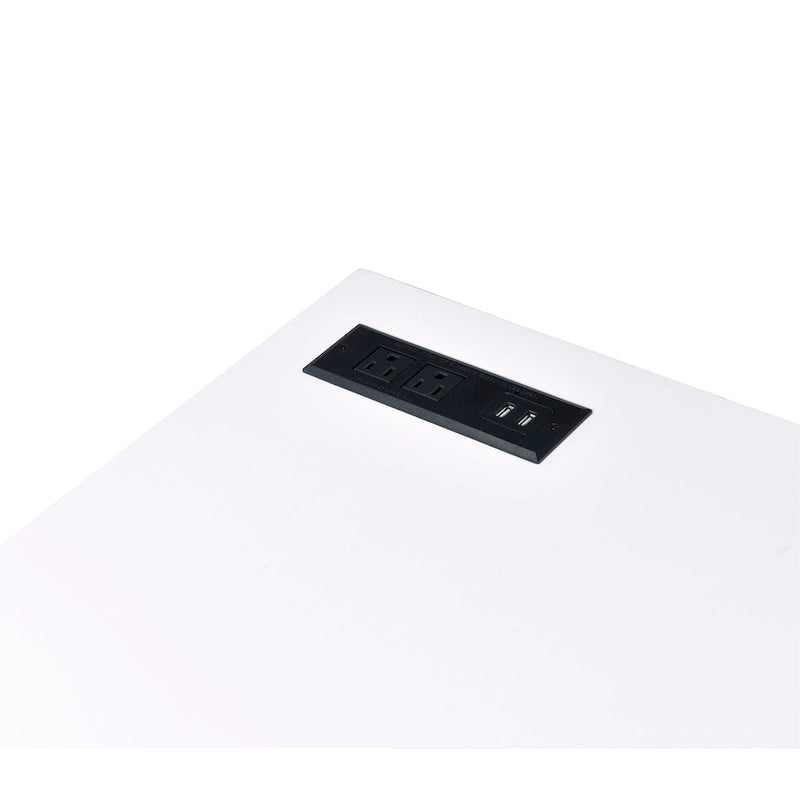 Scrivania per computer in acciaio Rosalinda Glam da 47 pollici con porte USB di Furniture of America