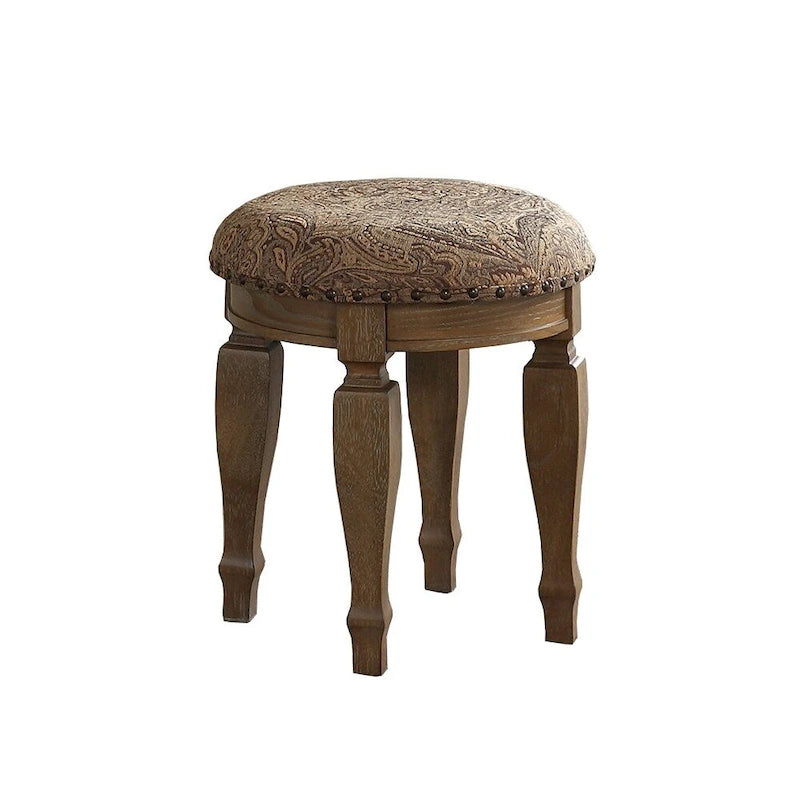 Set toeletta in legno di gomma con sgabello