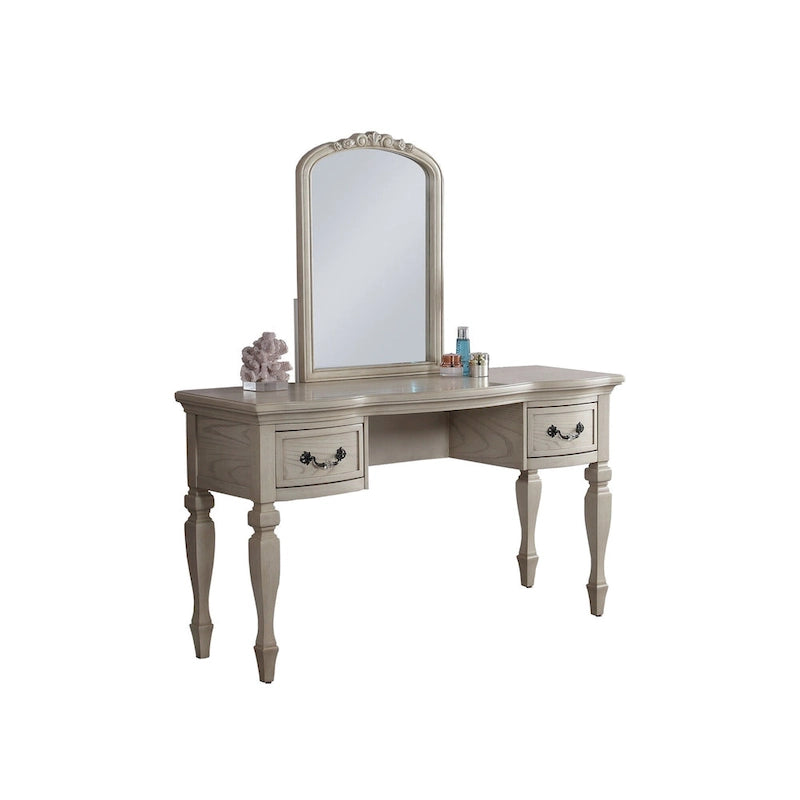 Set toeletta in legno di gomma con sgabello
