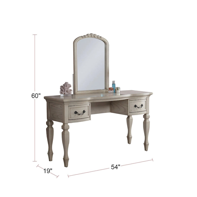 Set toeletta in legno di gomma con sgabello