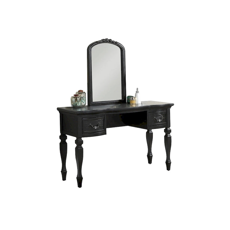 Set toeletta in legno di gomma con sgabello