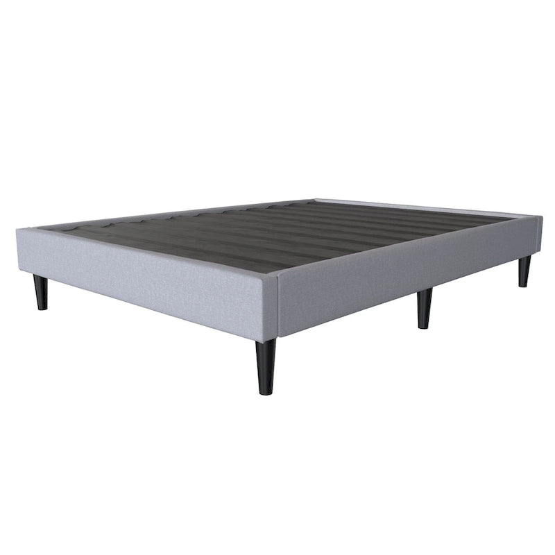 Letto a piattaforma imbottito grigio contemporaneo