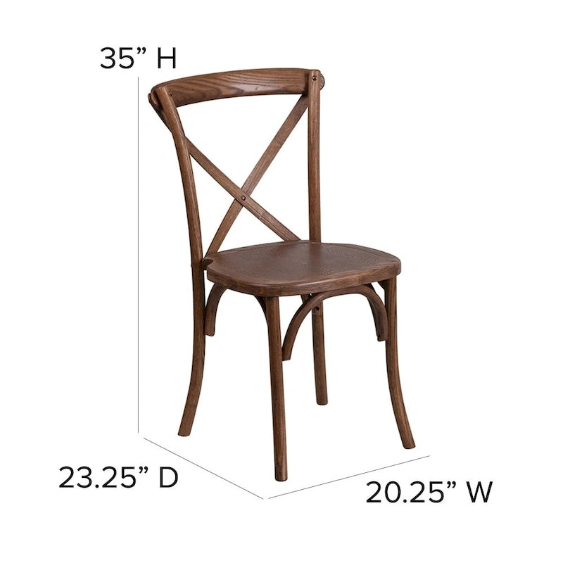 Set di tavolo rustico pieghevole da fattoria 9' x 40' con 12 sedie Cross Back e cuscini