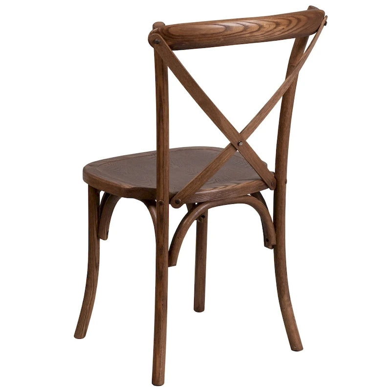 Set di tavolo rustico pieghevole da fattoria 9' x 40' con 12 sedie Cross Back e cuscini