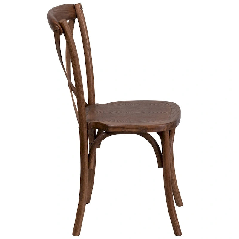 Set di tavolo rustico pieghevole da fattoria 9' x 40' con 12 sedie Cross Back e cuscini