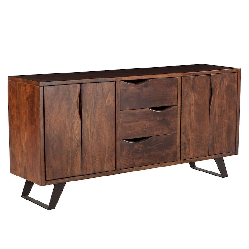 Credenza Nottingham da 68 pollici in legno di acacia con finitura noce