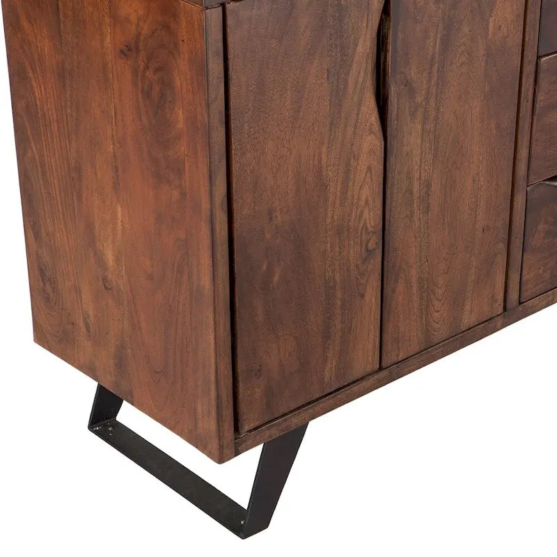 Credenza Nottingham da 68 pollici in legno di acacia con finitura noce