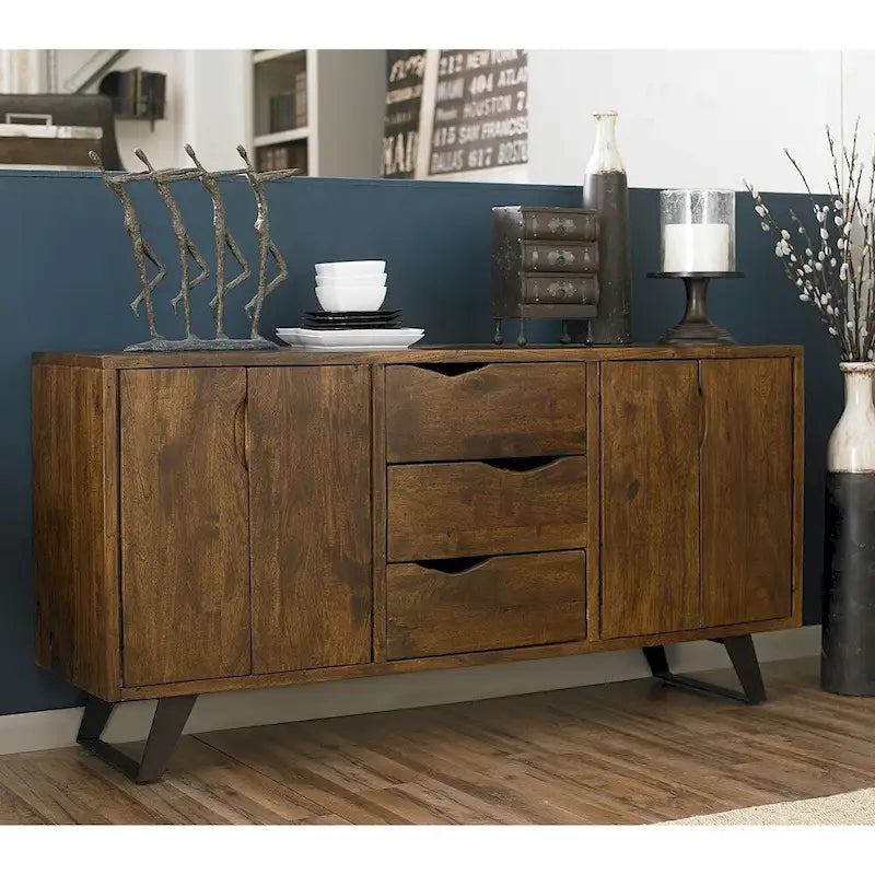 Credenza Nottingham da 68 pollici in legno di acacia con finitura noce