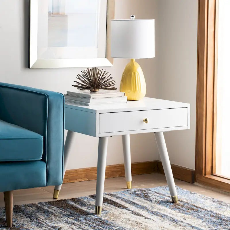 Tavolino Sunny Mid-Century con Tappo Dorato - 24 x 24 x 22,3 - 24Lx24Px22A