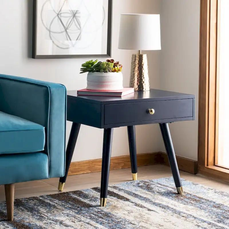 Tavolino Sunny Mid-Century con Tappo Dorato - 24 x 24 x 22,3 - 24Lx24Px22A