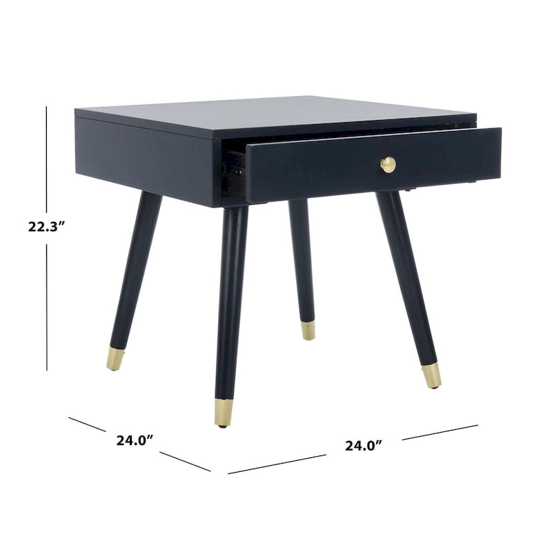 Tavolino Sunny Mid-Century con Tappo Dorato - 24 x 24 x 22,3 - 24Lx24Px22A