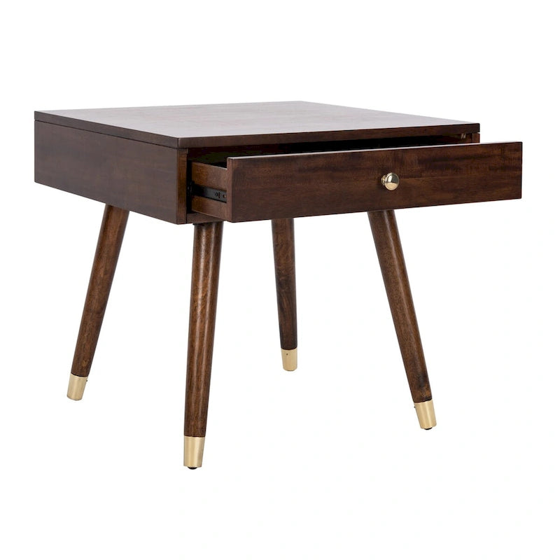 Tavolino Sunny Mid-Century con Tappo Dorato - 24 x 24 x 22,3 - 24Lx24Px22A