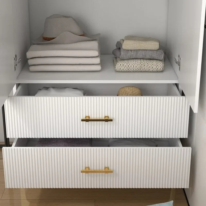 2 ante 2 cassetti, Armadi bianchi, Armadio guardaroba, Adatto per armadi nelle camere da letto, negli uffici
