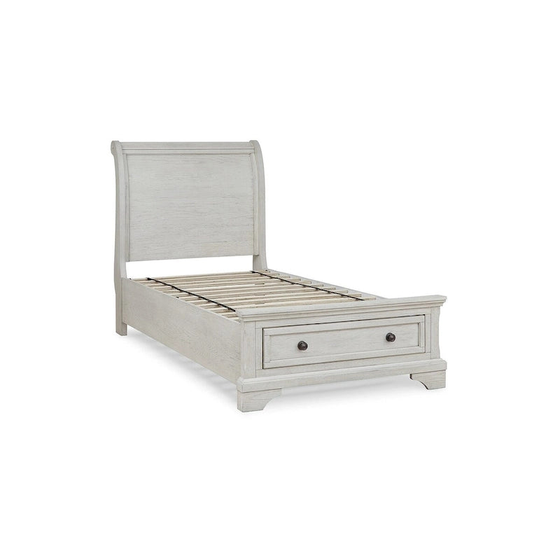 Letto contenitore a slitta singolo Robbinsdale bianco antico