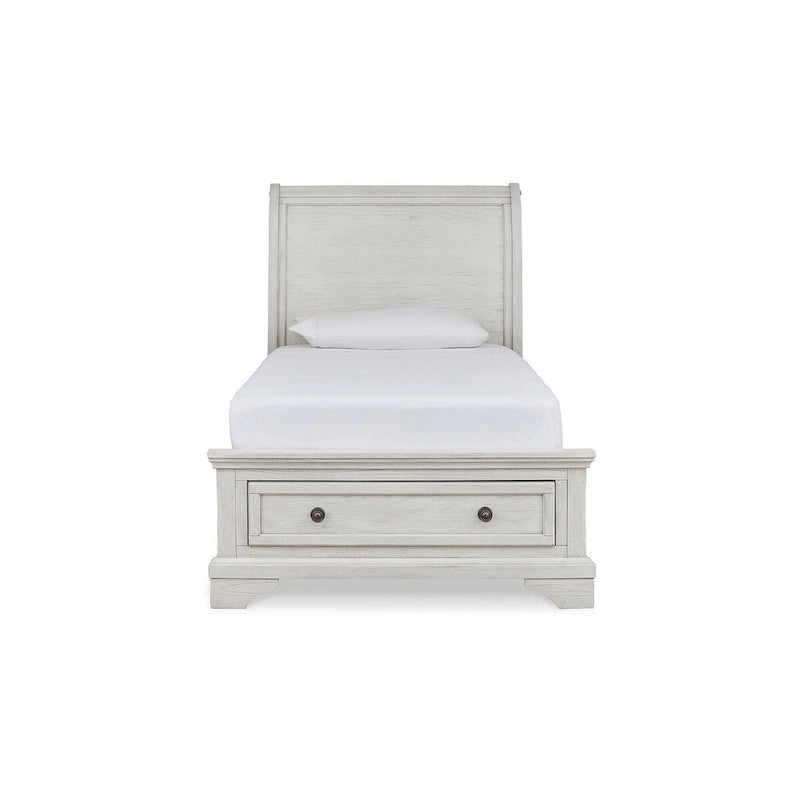 Letto contenitore a slitta singolo Robbinsdale bianco antico