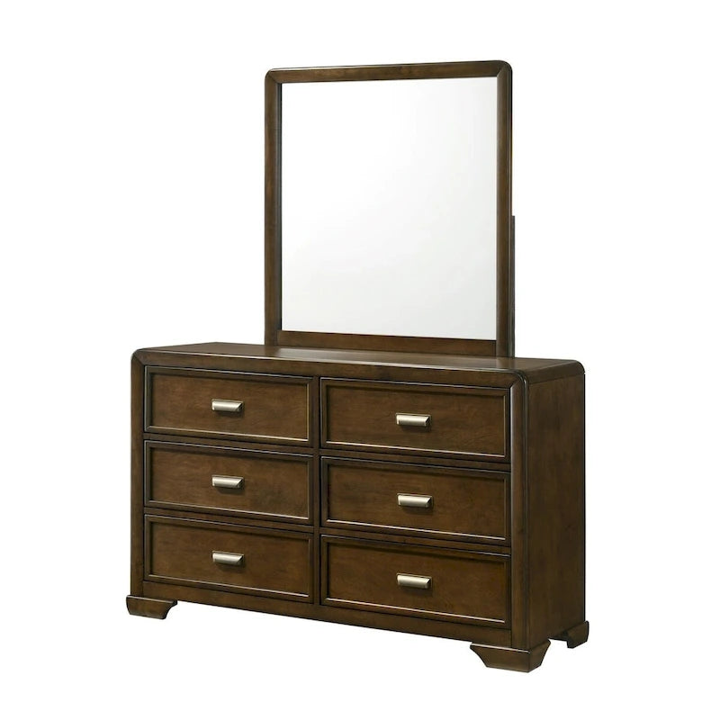 Set Camera da Letto Jimmy 4 Pezzi con Pannelli Imbottiti Marrone Beige