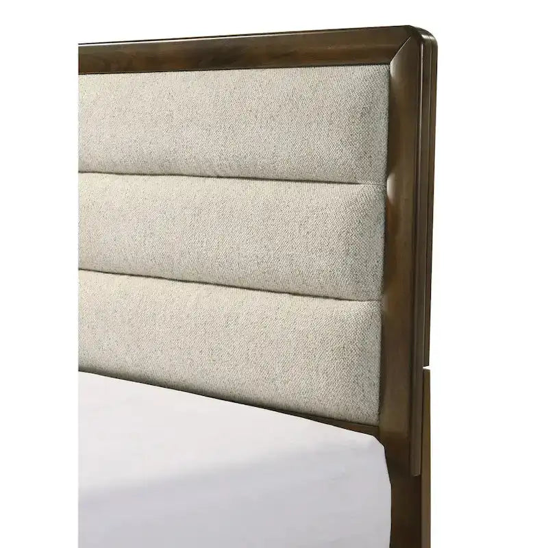 Set Camera da Letto Jimmy 4 Pezzi con Pannelli Imbottiti Marrone Beige