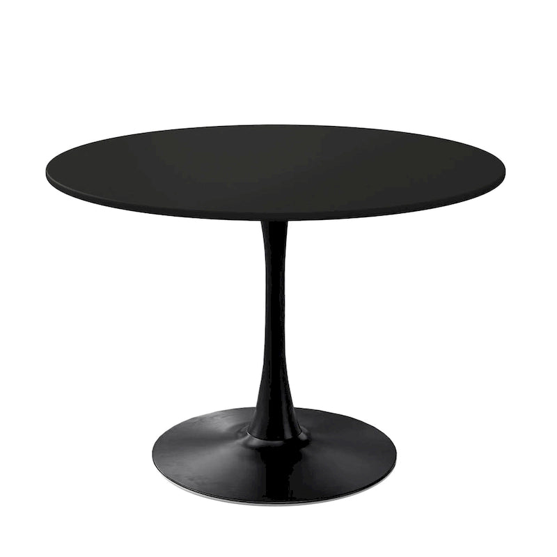 Tavolo da pranzo moderno con piano rotondo e base in metallo