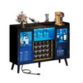 Mobile Bar da 53 pollici con luci a LED e prese di corrente, per liquori e bicchieri